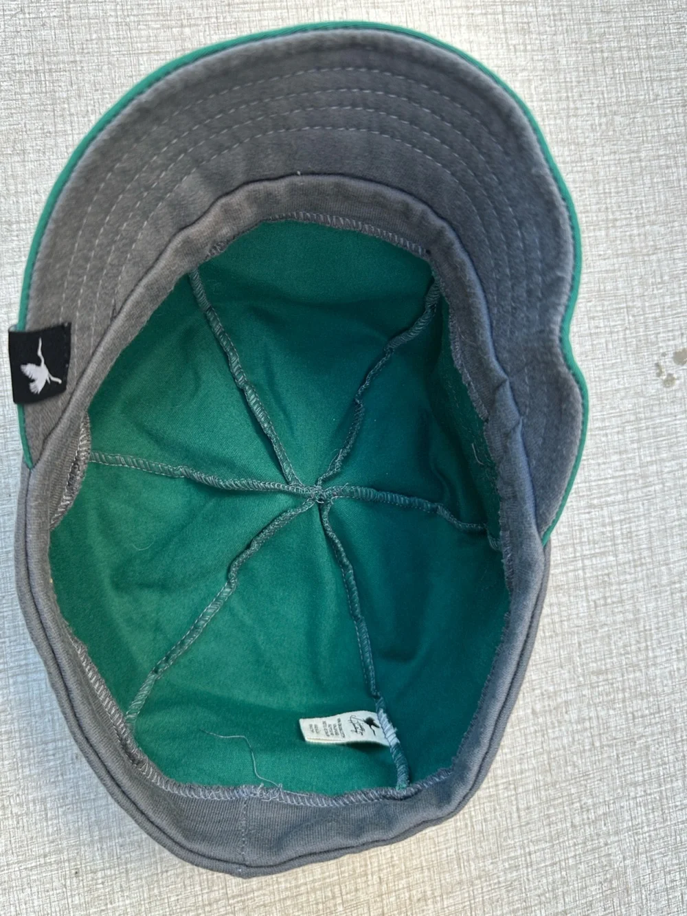 Green & Gray organic cotton blend stretch cap baseball hat